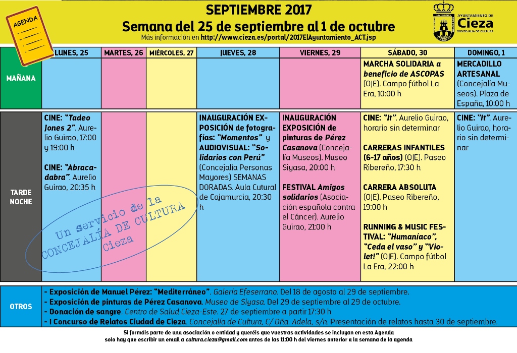 Agenda de actividades