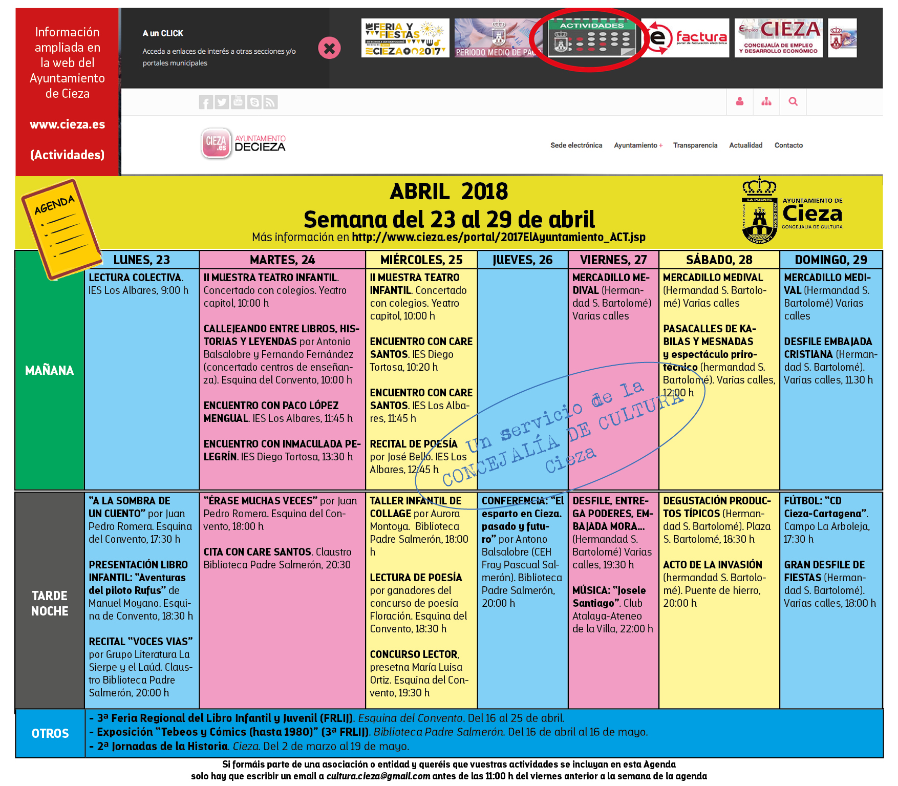 agenda del 23 al 29 abril
