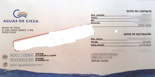 Recibo agua