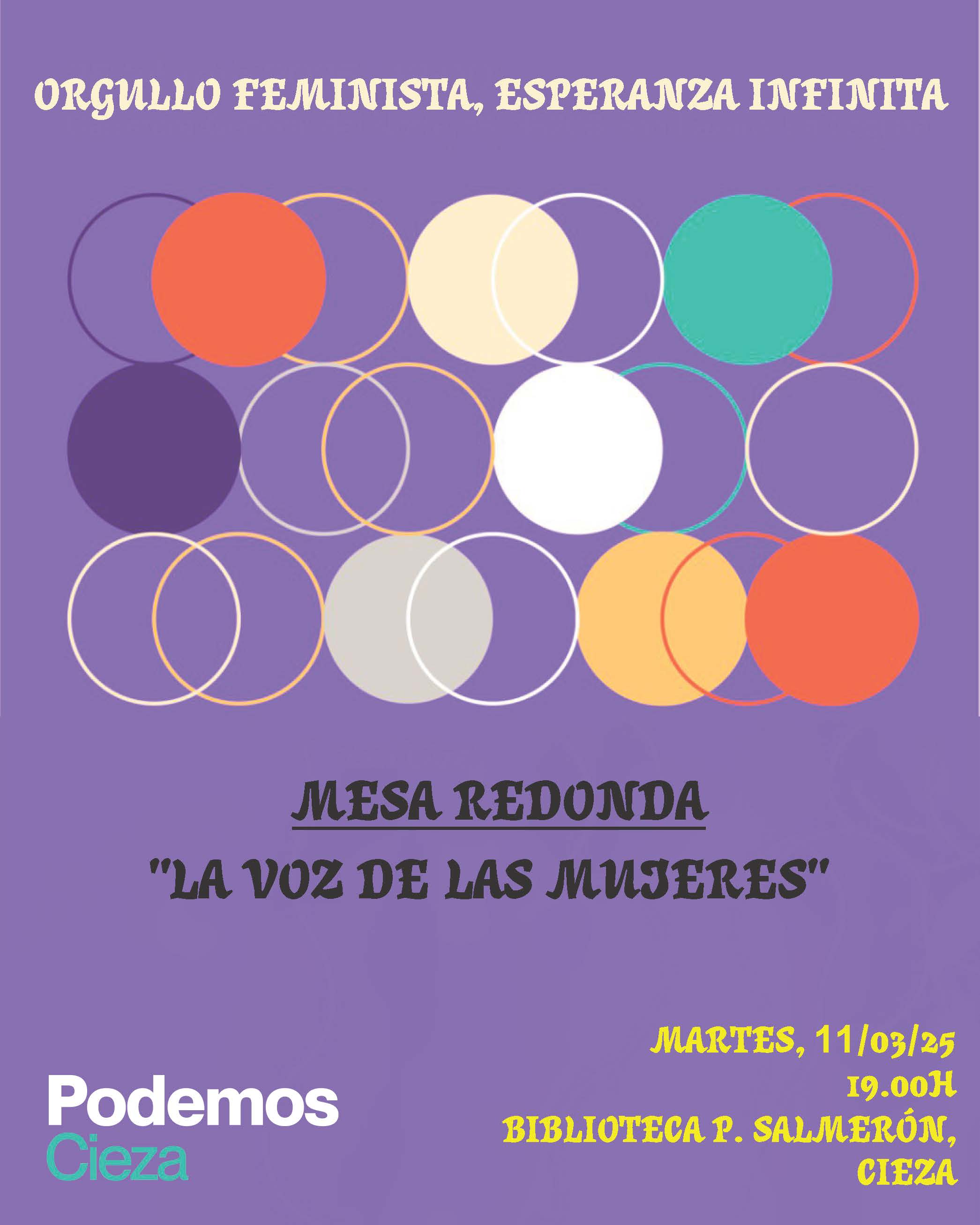 Imagen Nota de prensa de Podemos_Cieza_8 DE MARZO MESA REDONDA. 05.03.2025