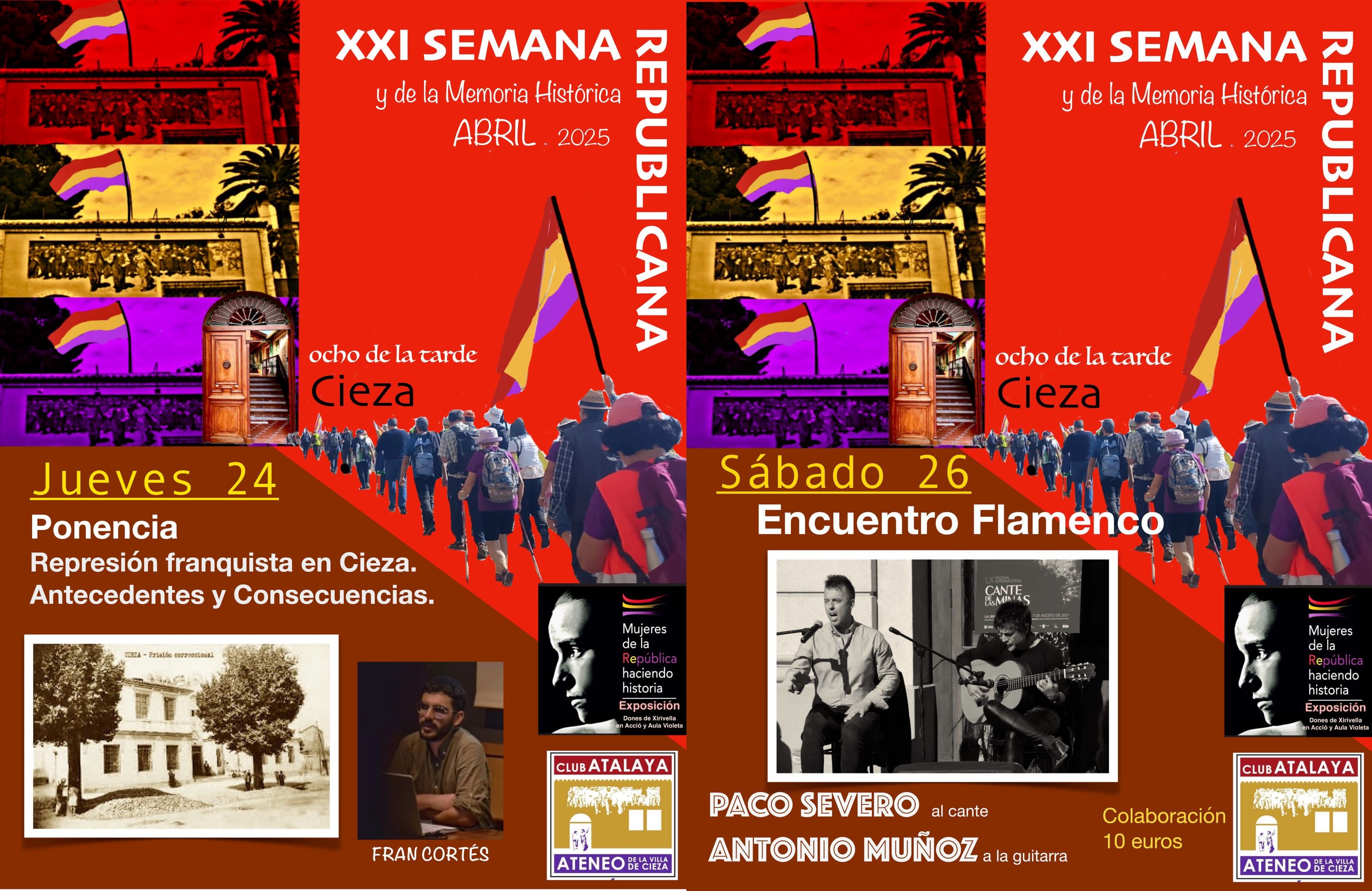 Cartel actos Represin franquista en Cieza y encuentro flamenco 