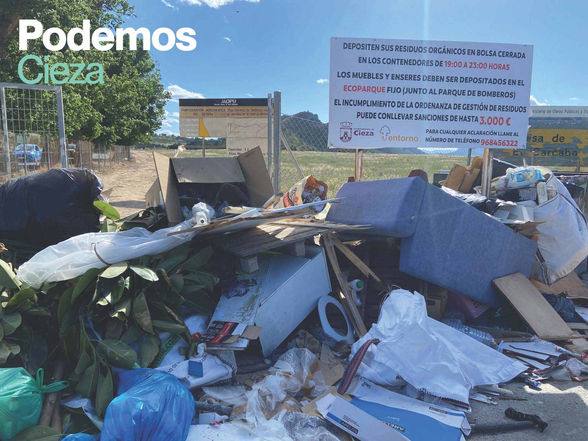 Imagen 2 Nota de prensa de Podemos Cieza. Acumulacin de basuras en zonas rurales, 07.05.2025